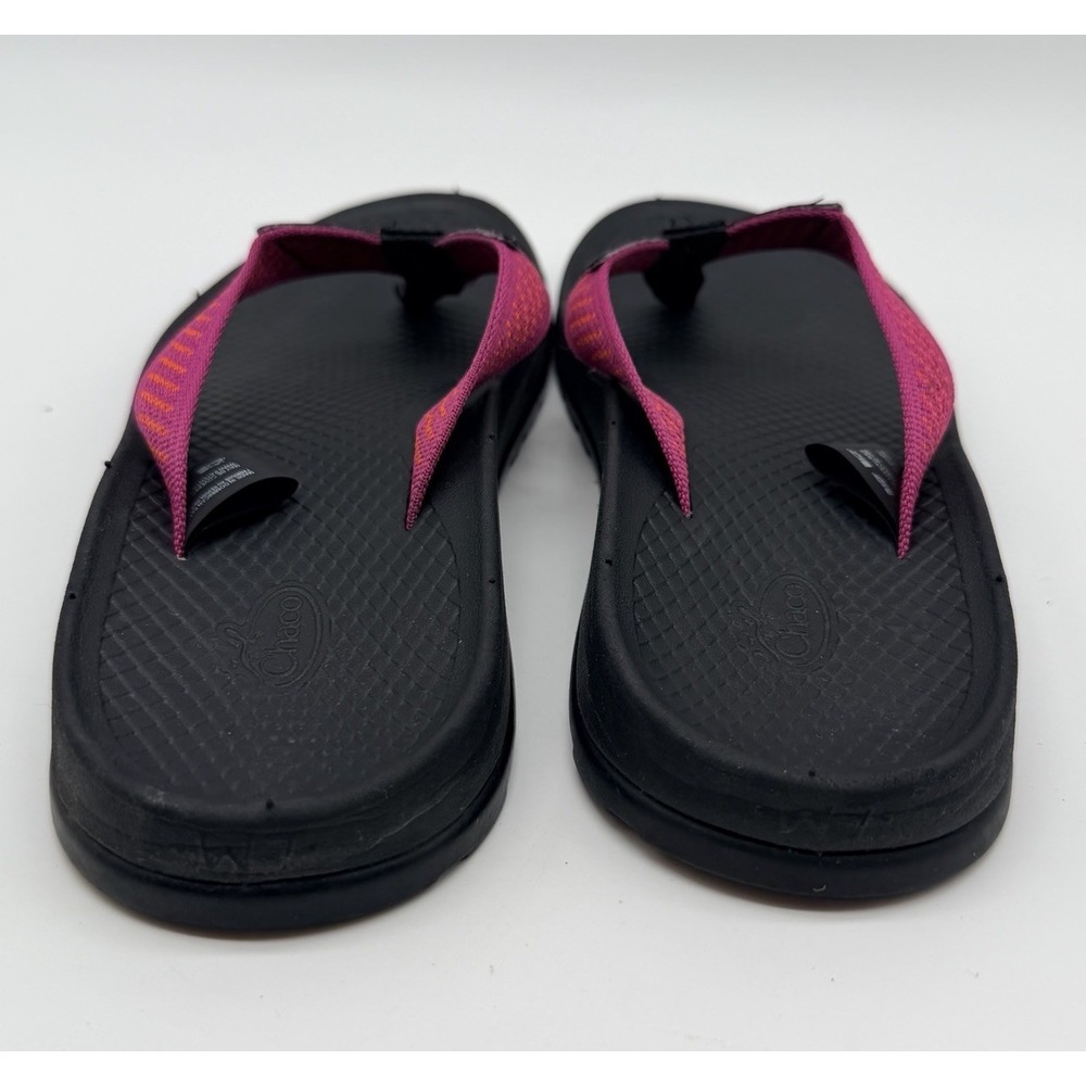 Chaco Sandals Women's Sz 7 Black Pink Straps Footbed Flip Flops - Picture 5 of 7